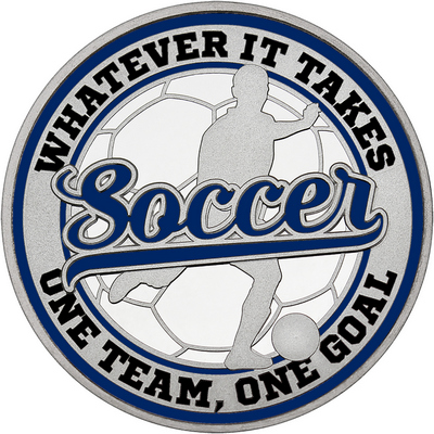 Navy Blue "Soccer" with Navy Blue Outer Circular Borders